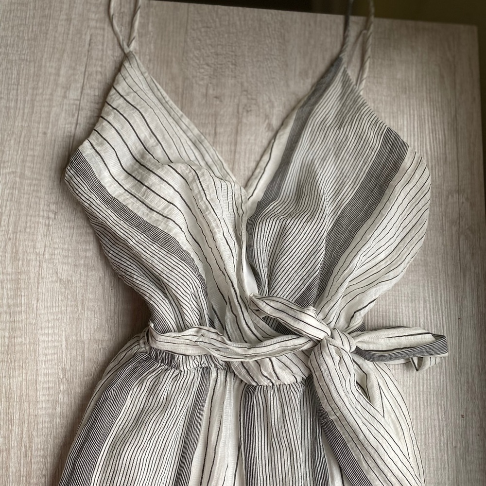 Black and White Pinstriped Jumpsuit